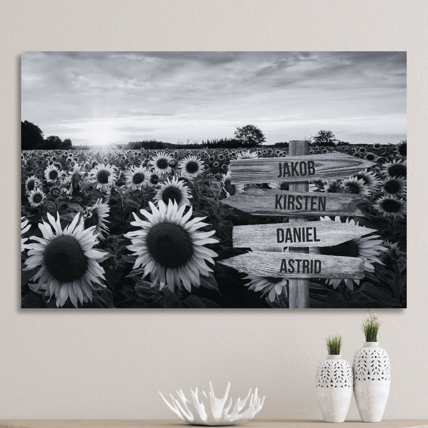 Solsikker - Personligt Lærredsprint
