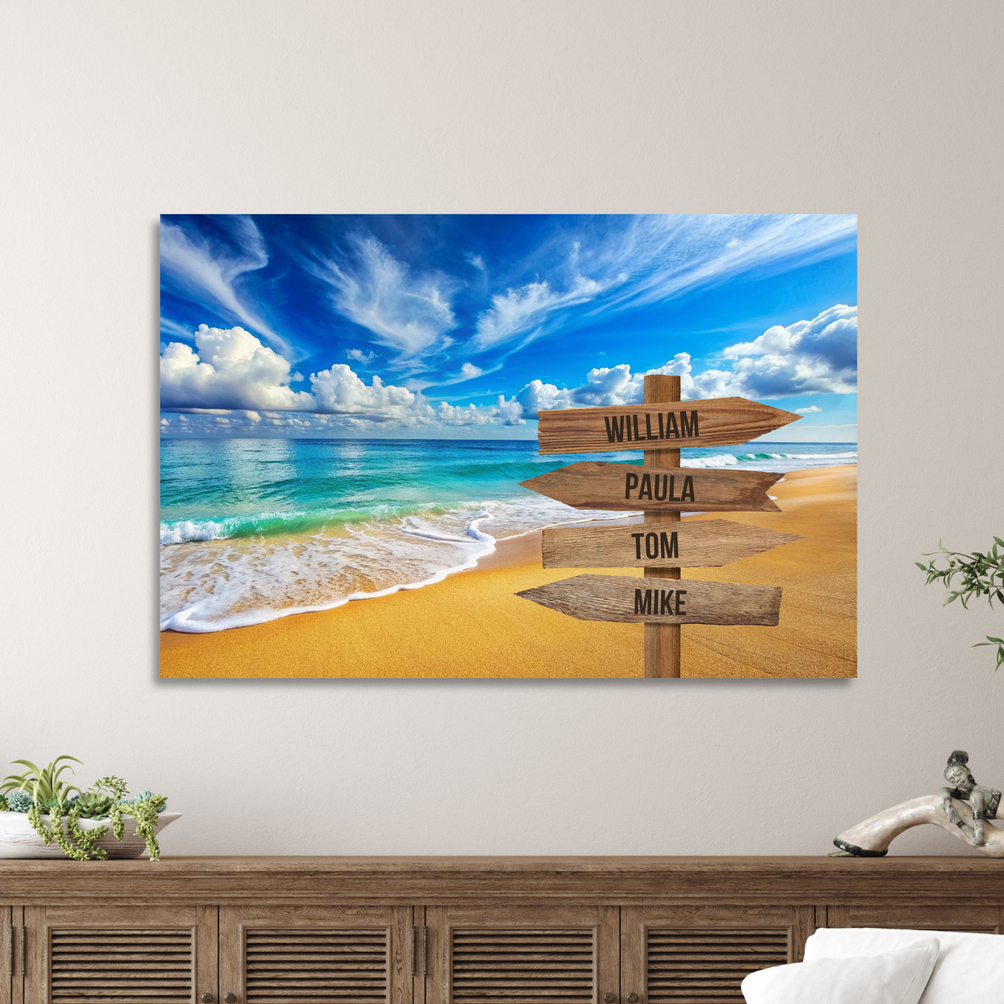 Stranden farver - Personligt Lærredsprint