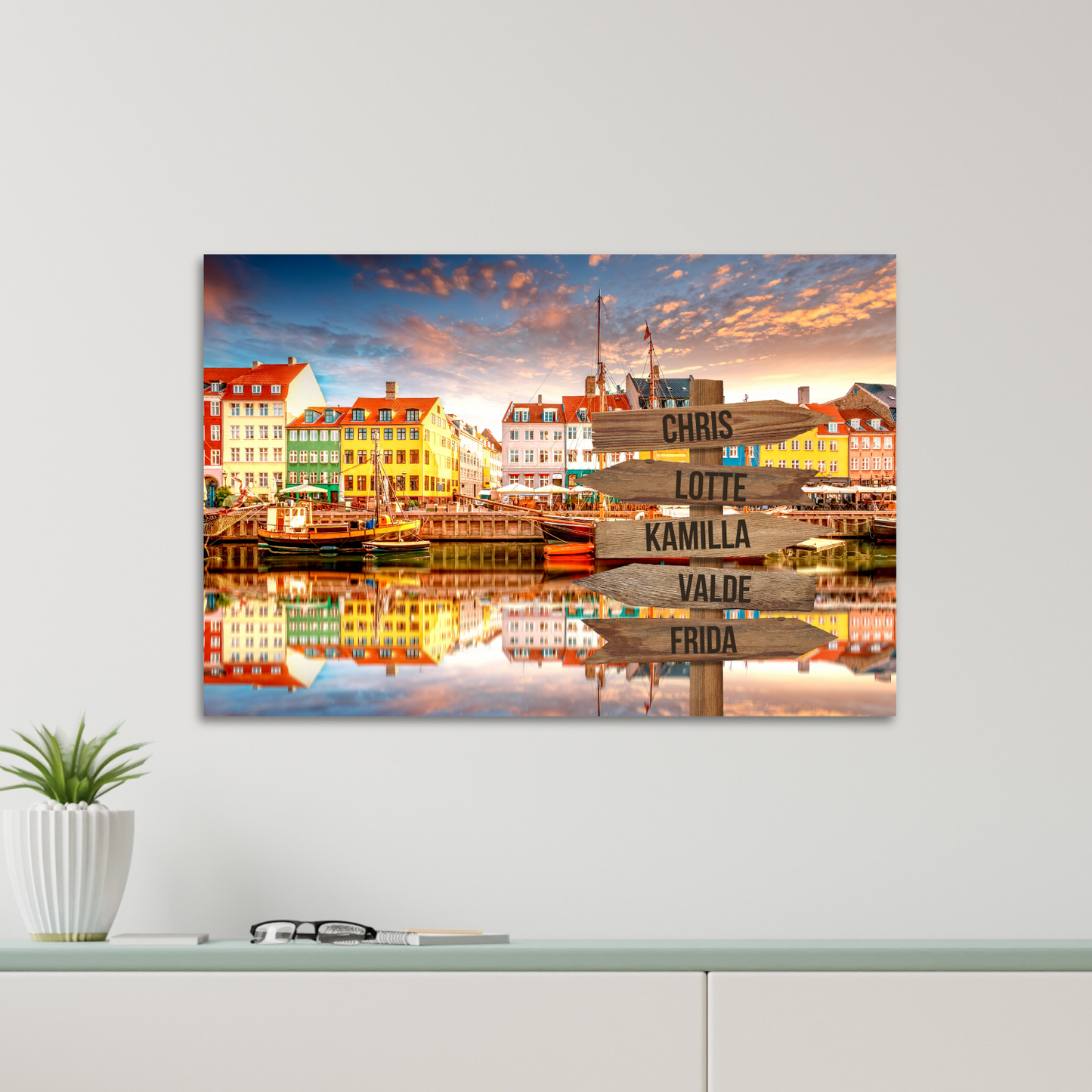 Nyhavn farver - Personligt Lærredsprint