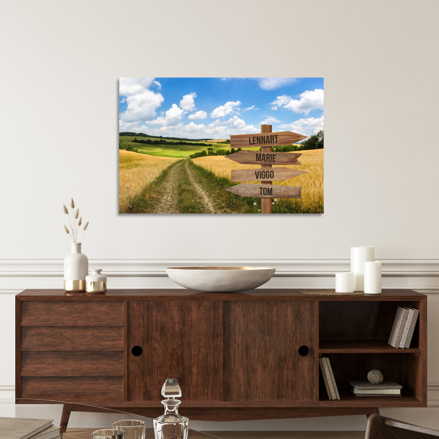 Markvej farver - Personligt Lærredsprint