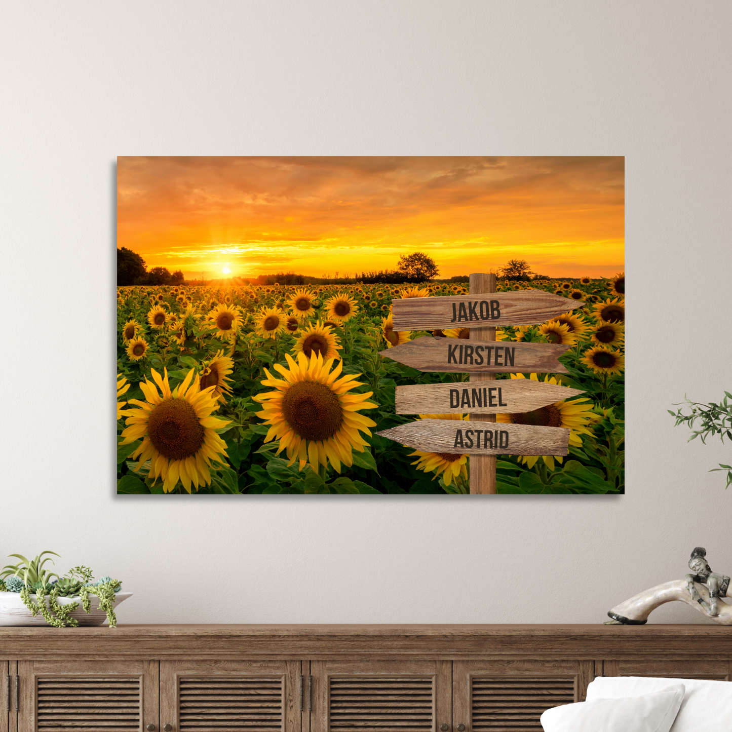 Solsikker farver - Personligt Lærredsprint