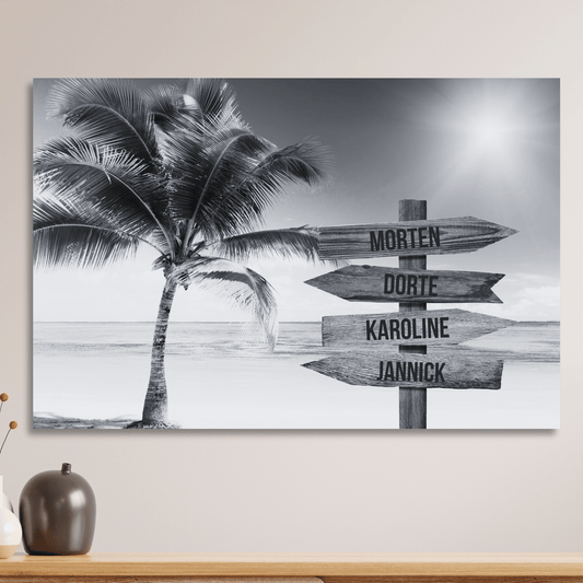 Strand og Palmer - Personligt Lærredsprint