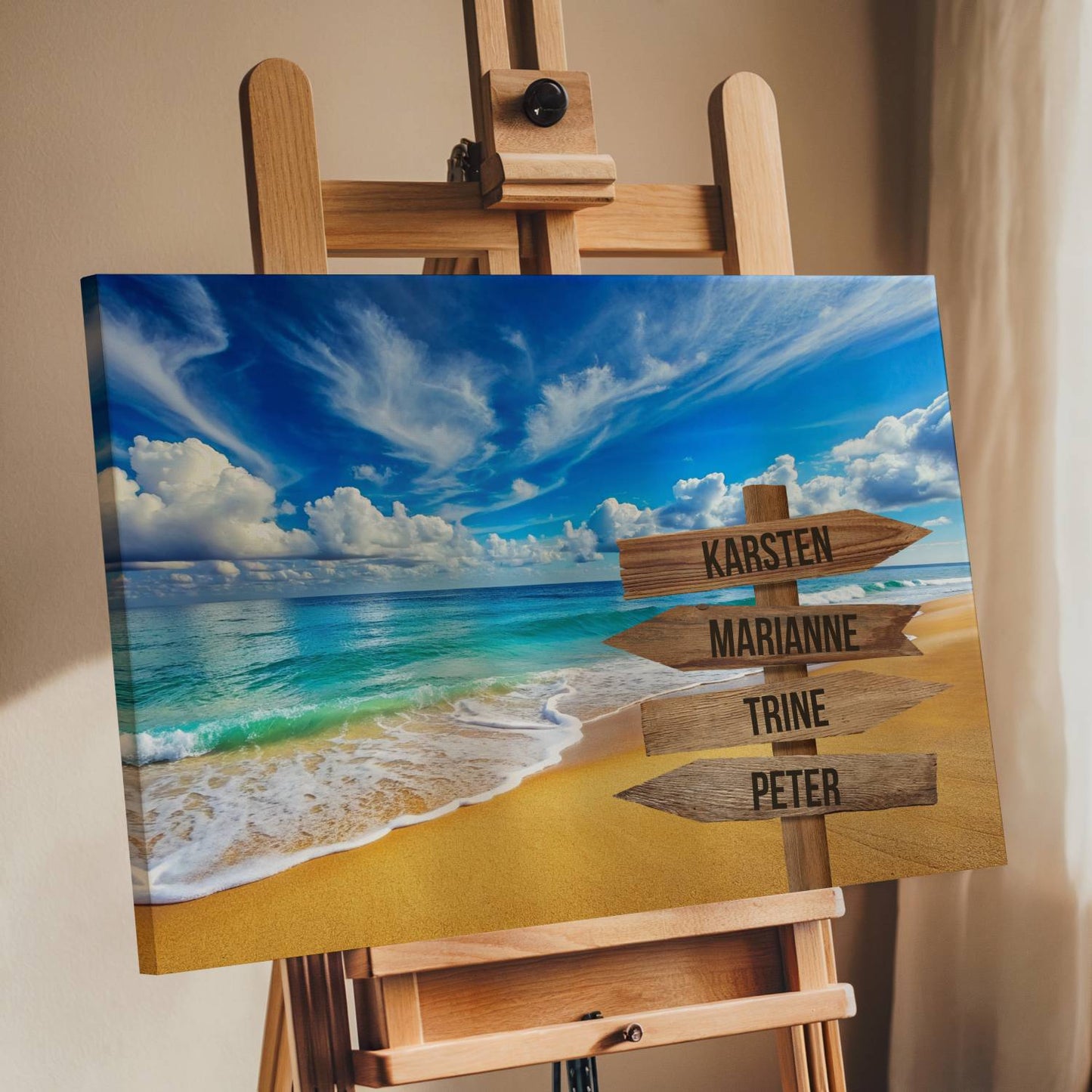 Stranden farver - Personligt Lærredsprint