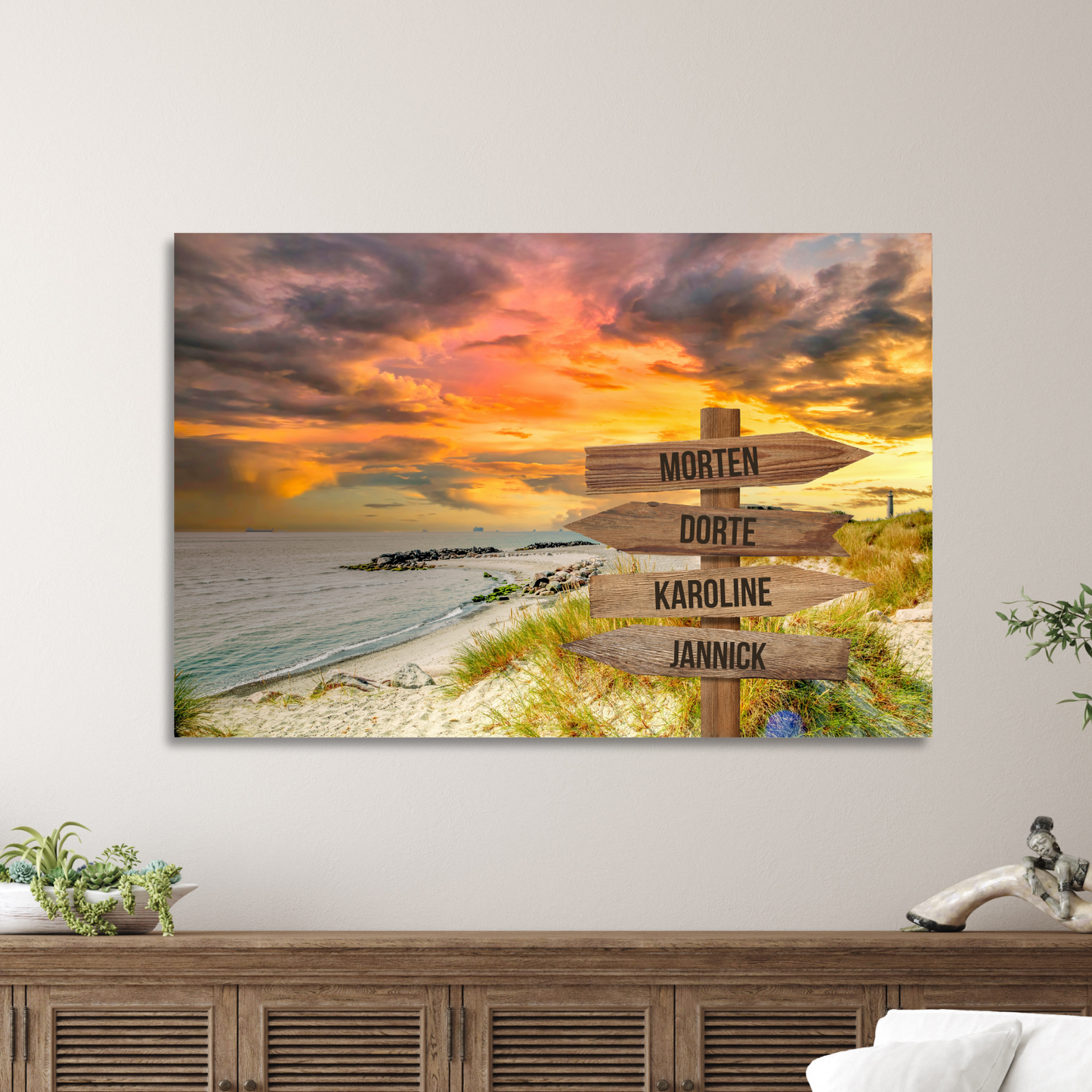 Ved kysten farver - Personligt Lærredsprint