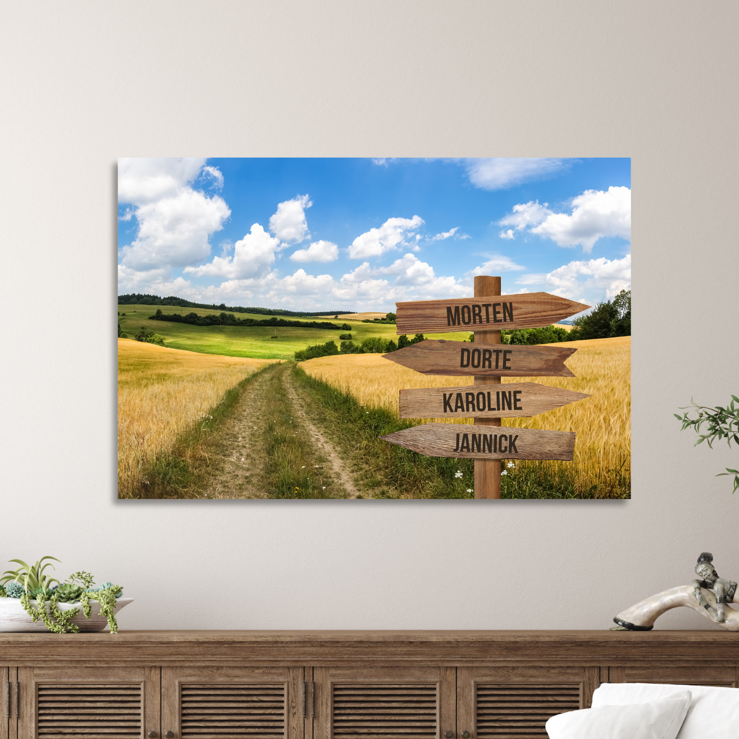 Markvej farver - Personligt Lærredsprint