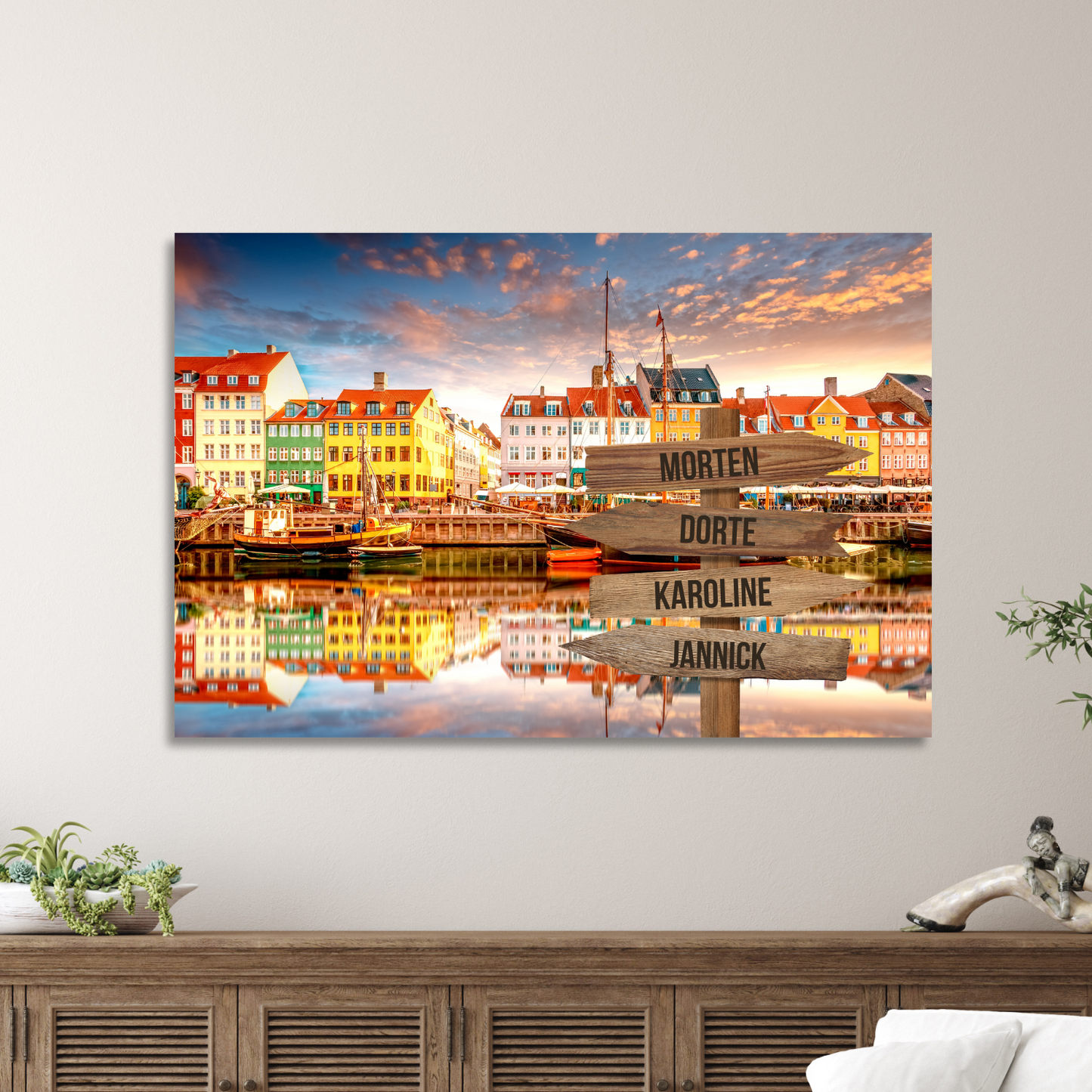 Nyhavn farver - Personligt Lærredsprint