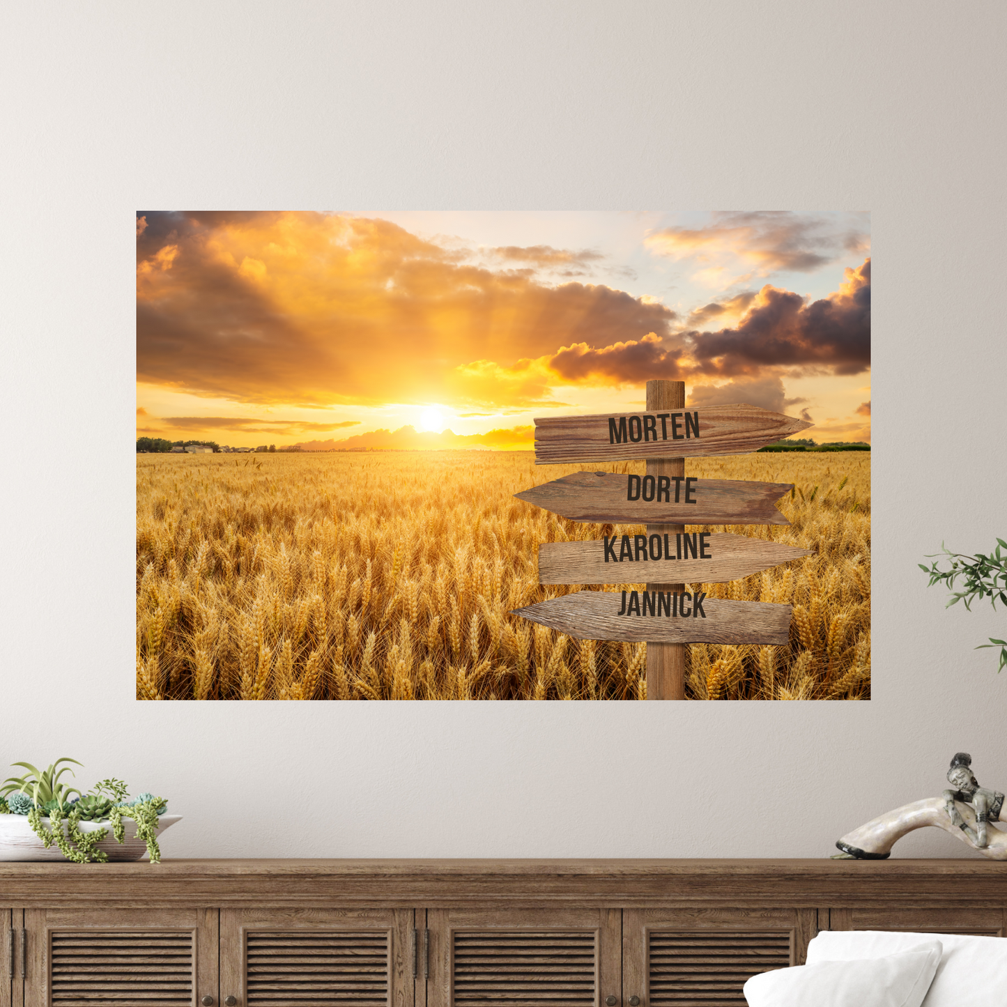 Solopgang farver - Personligt Lærredsprint