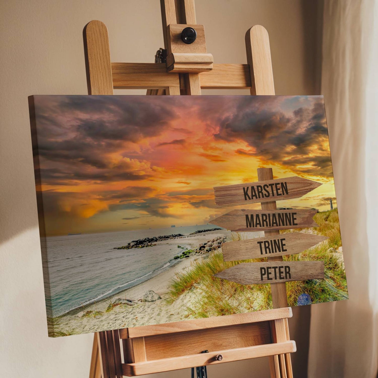 Ved kysten farver - Personligt Lærredsprint