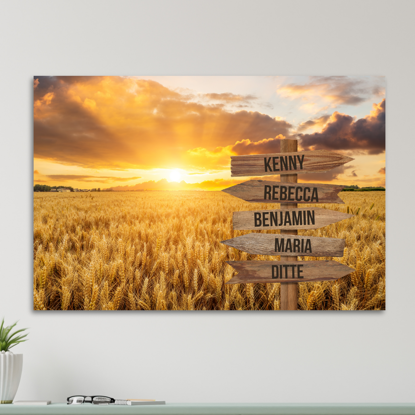 Solopgang farver - Personligt Lærredsprint