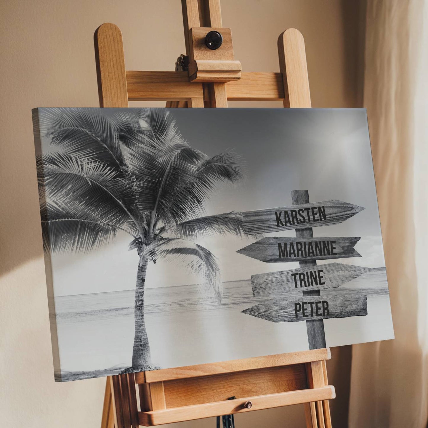 Strand og Palmer - Personligt Lærredsprint