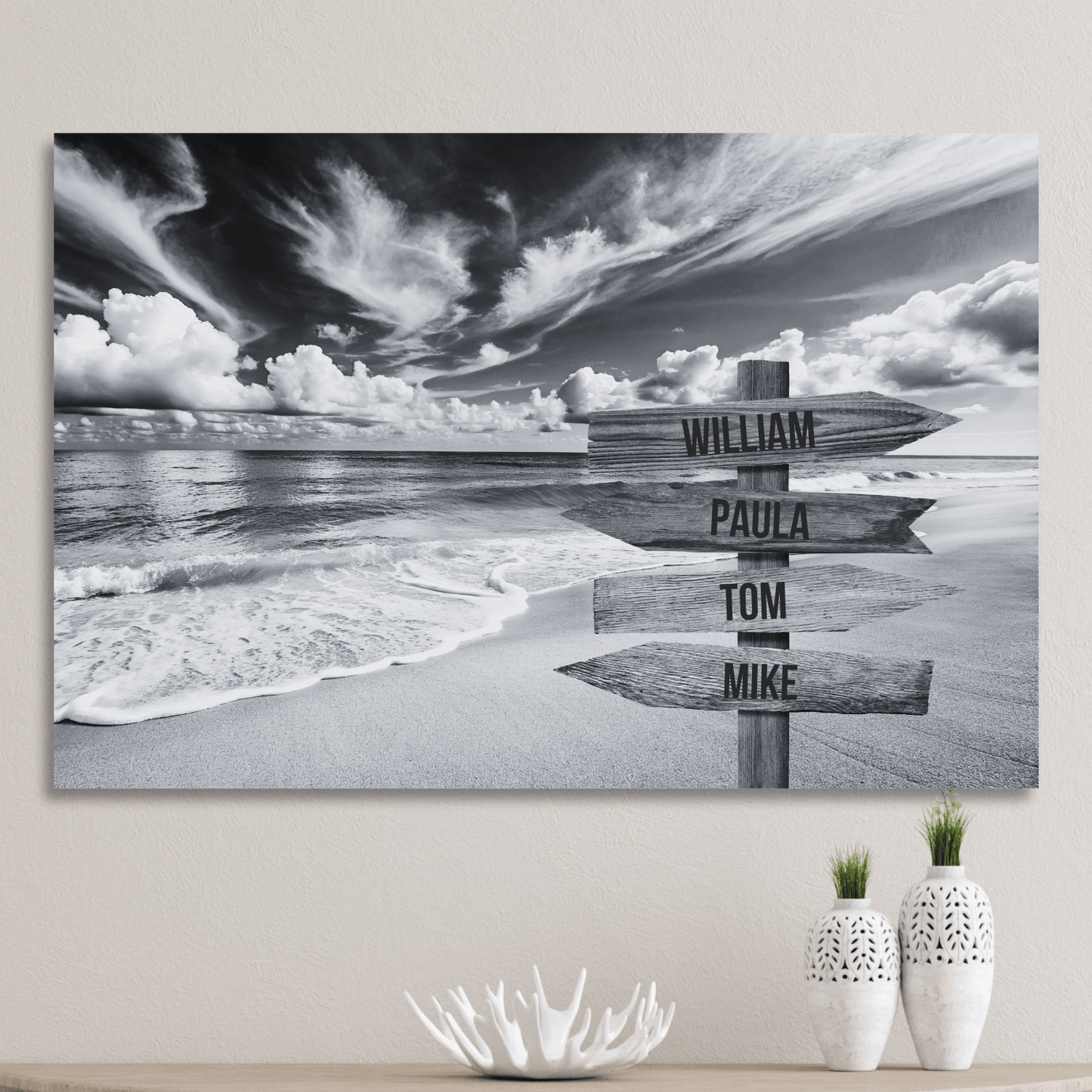 Stranden - Personligt Lærredsprint