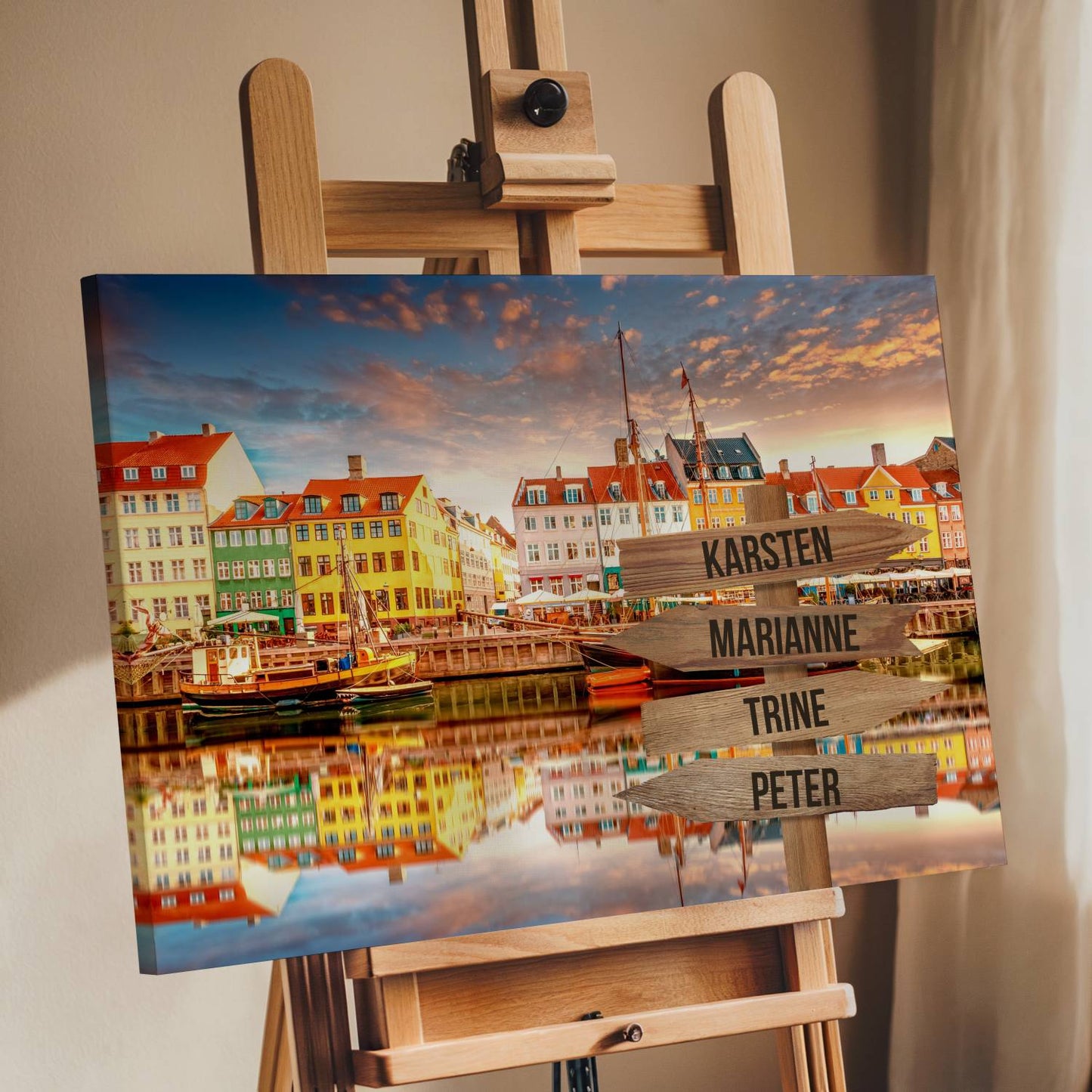 Nyhavn farver - Personligt Lærredsprint