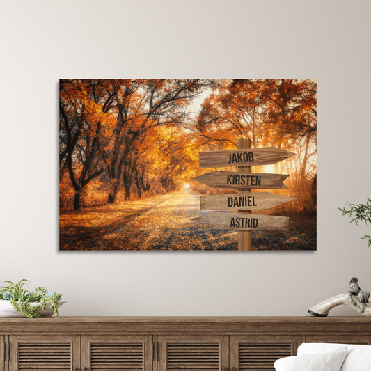 Efterår farver - Personligt Lærredsprint