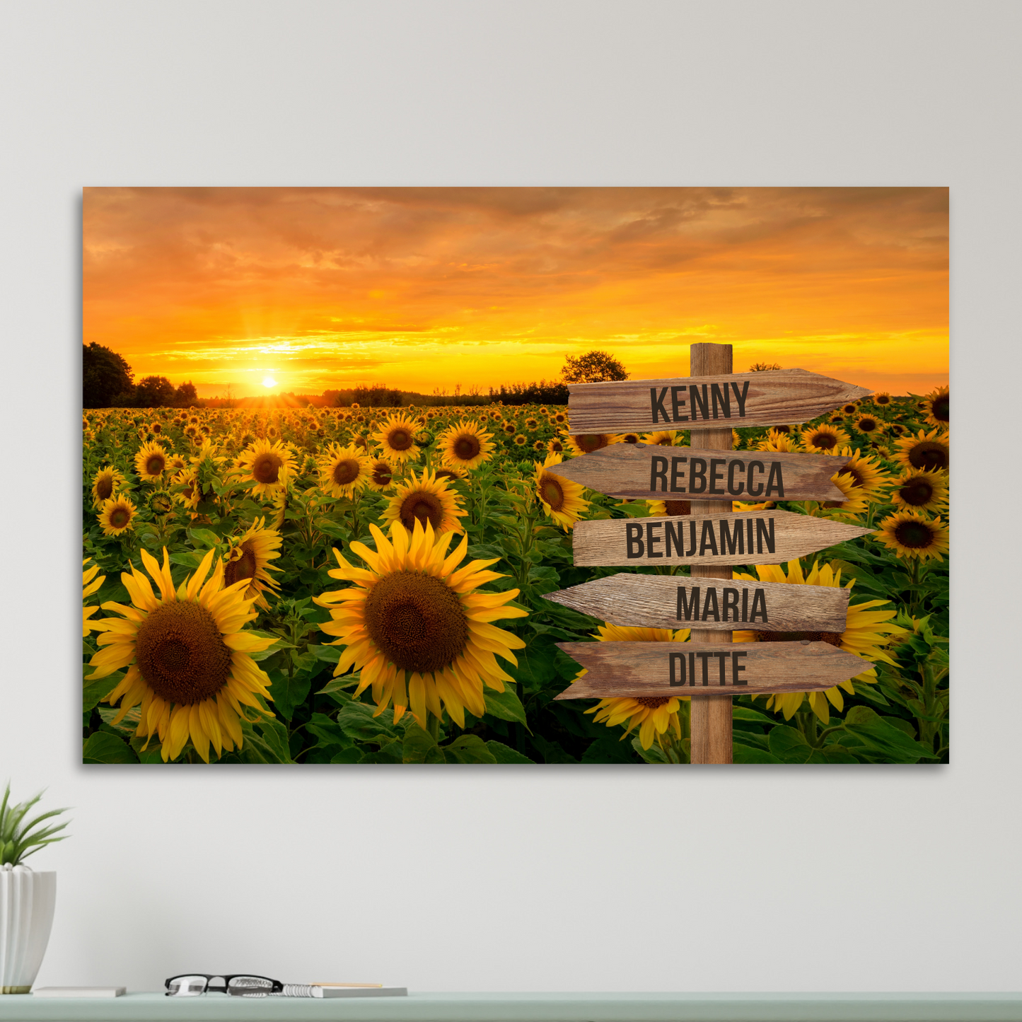 Solsikker farver - Personligt Lærredsprint