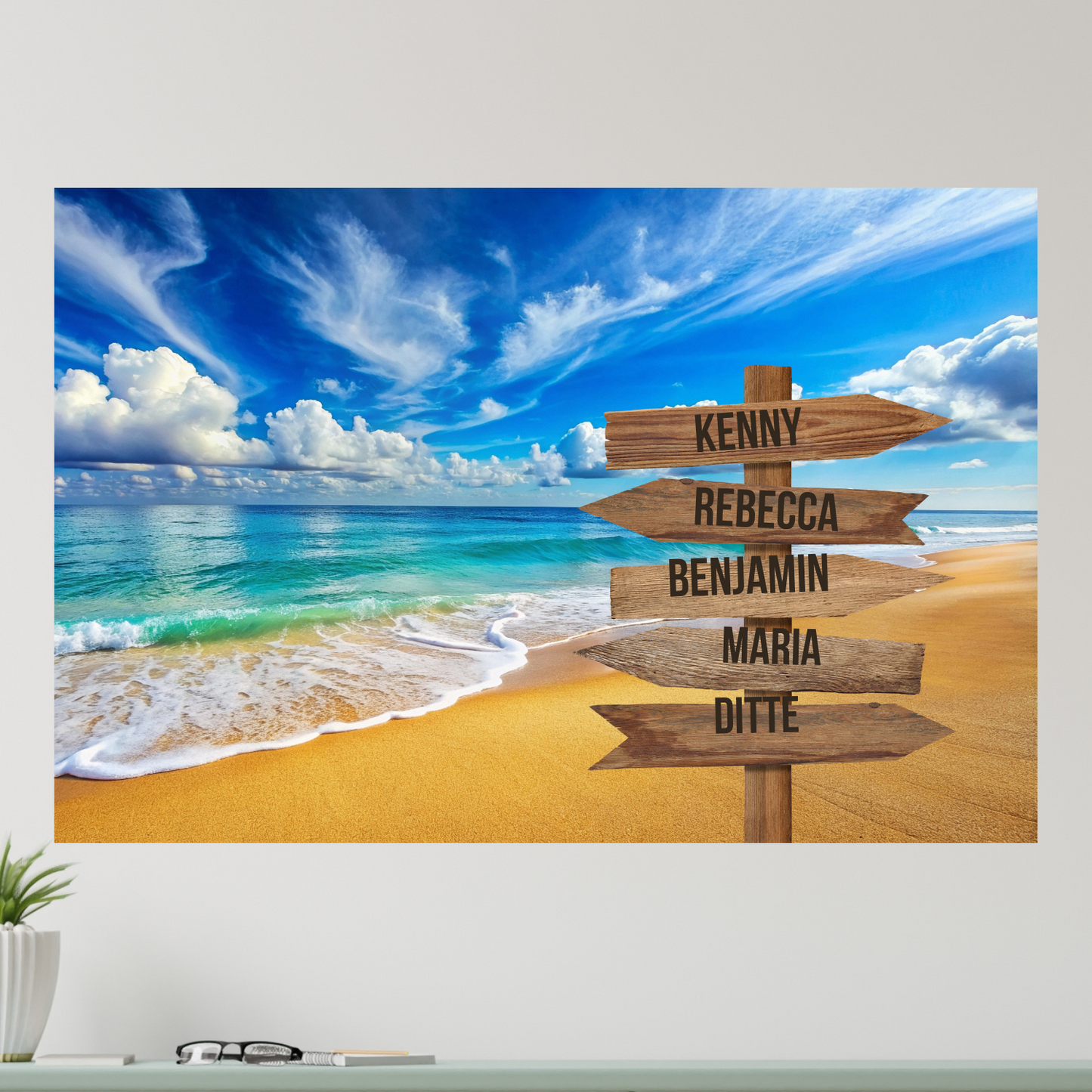 Stranden farver - Personligt Lærredsprint