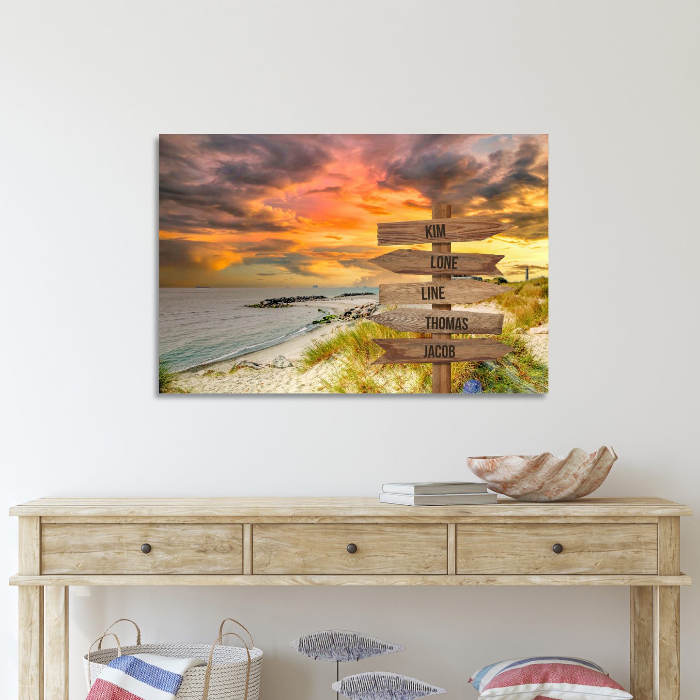 Ved kysten farver - Personligt Lærredsprint